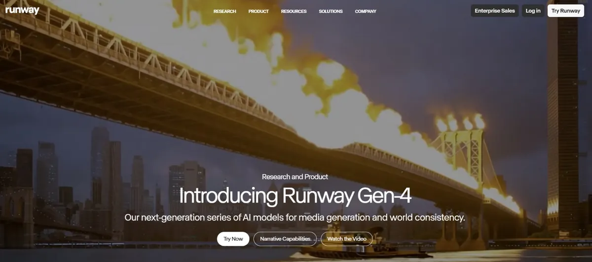 Runway Gen-4 AI video generation platform