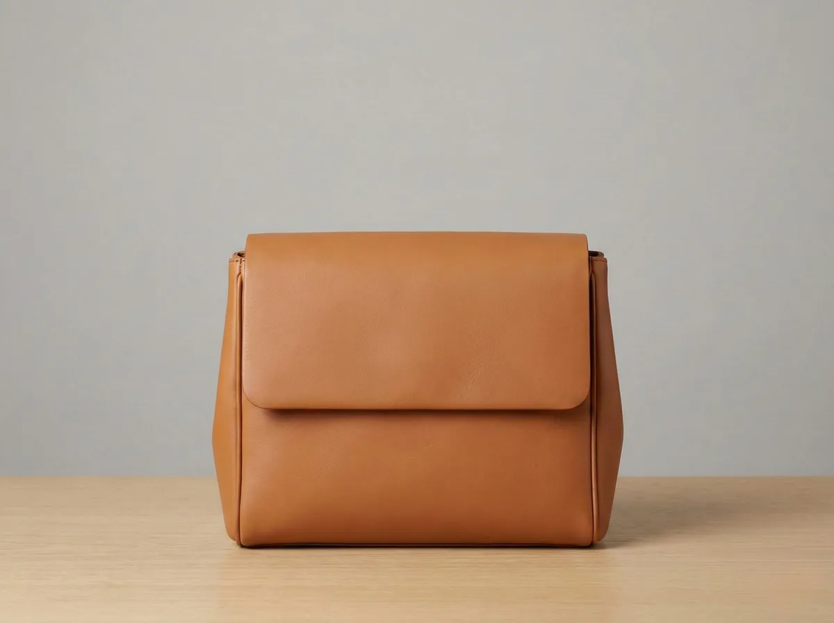 Plain leather bag without hardware