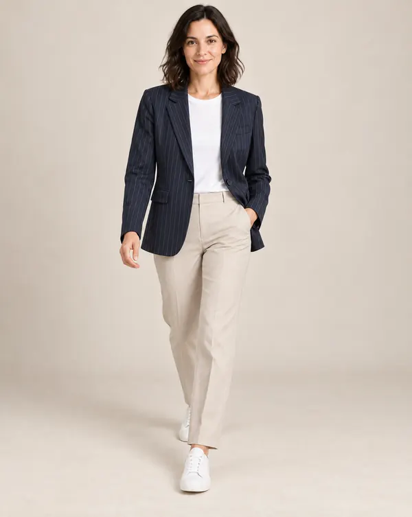 Pinstripe blazer, studio