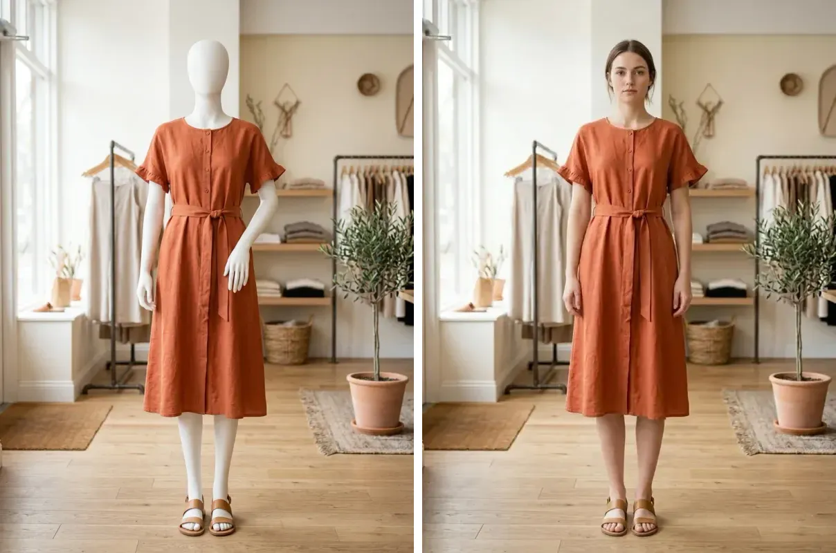 Mannequin to Model with AI model swap