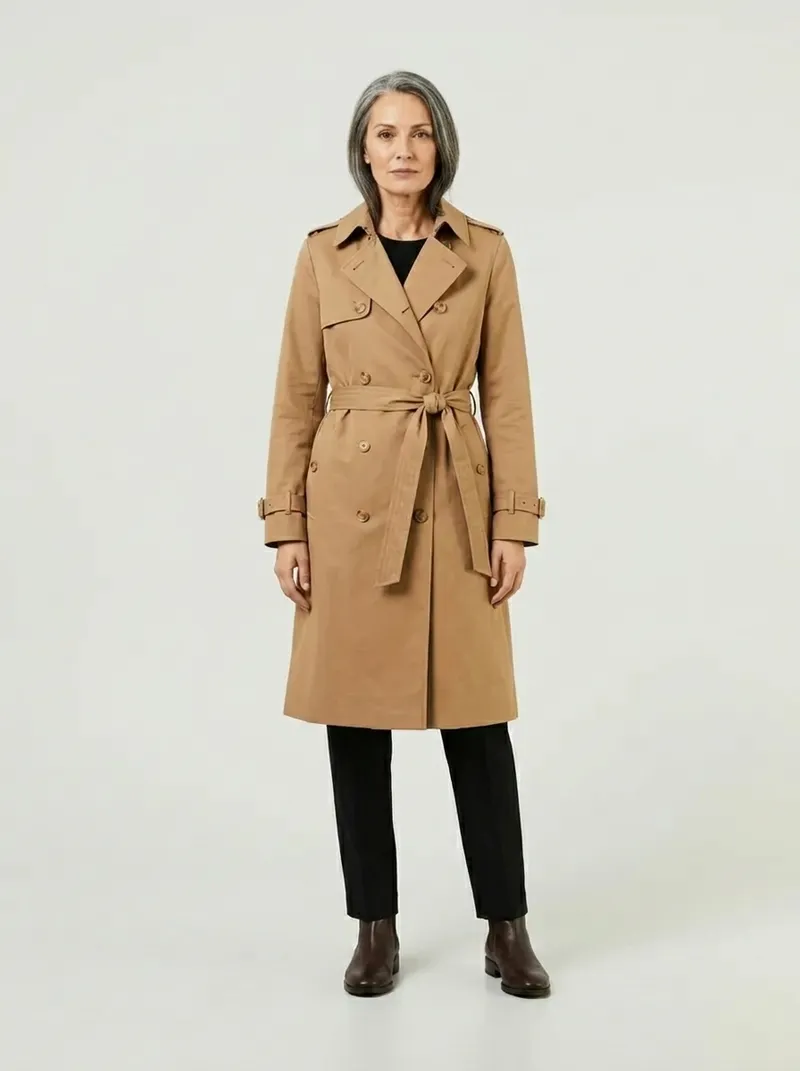 Swapped model, same garment: Mature 50s model