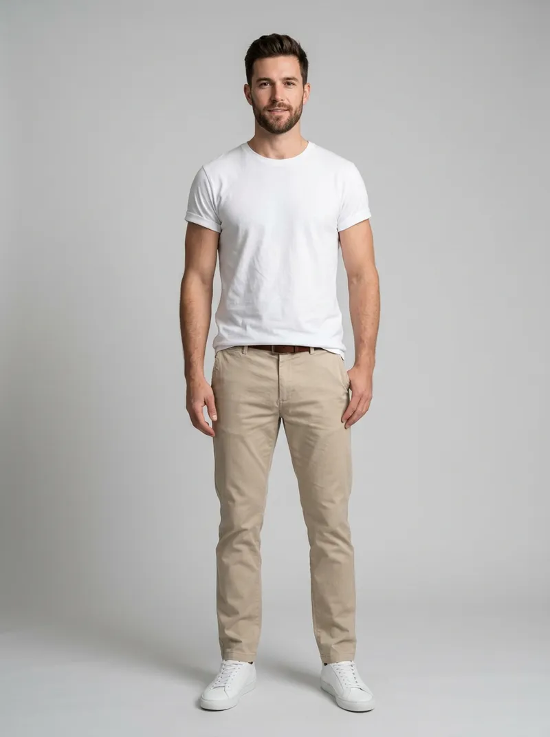 Male model in neutral basics