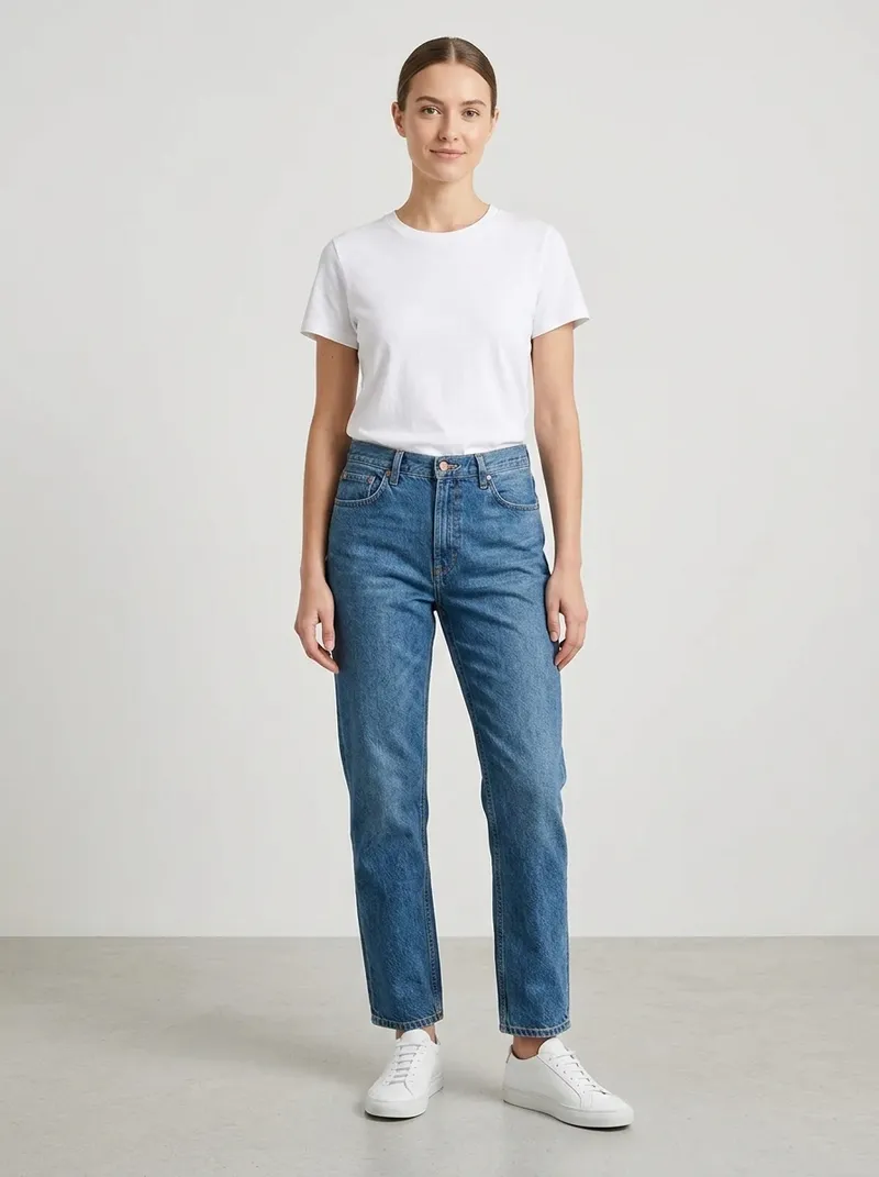 AI virtual try-on result: Jeans on model