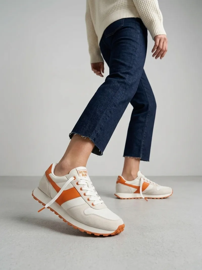 AI virtual try-on result: Sneakers on model