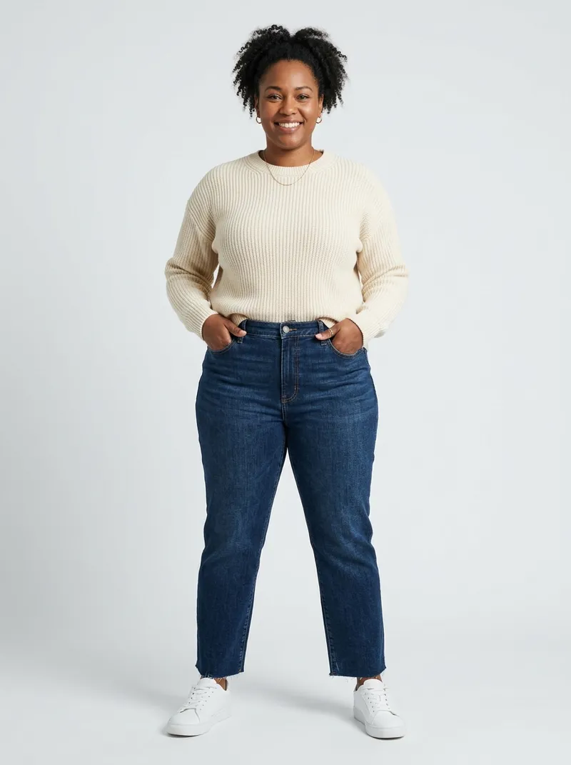 Plus size model from virtual try-on library